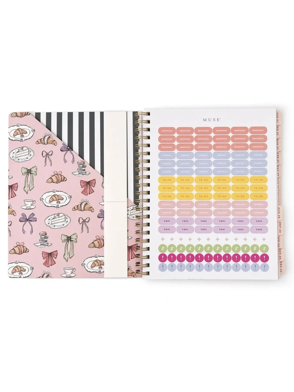 MUSE “Grand Plans” 17 Month Planner 2026-2027 Pink Coquette Croissant NWT